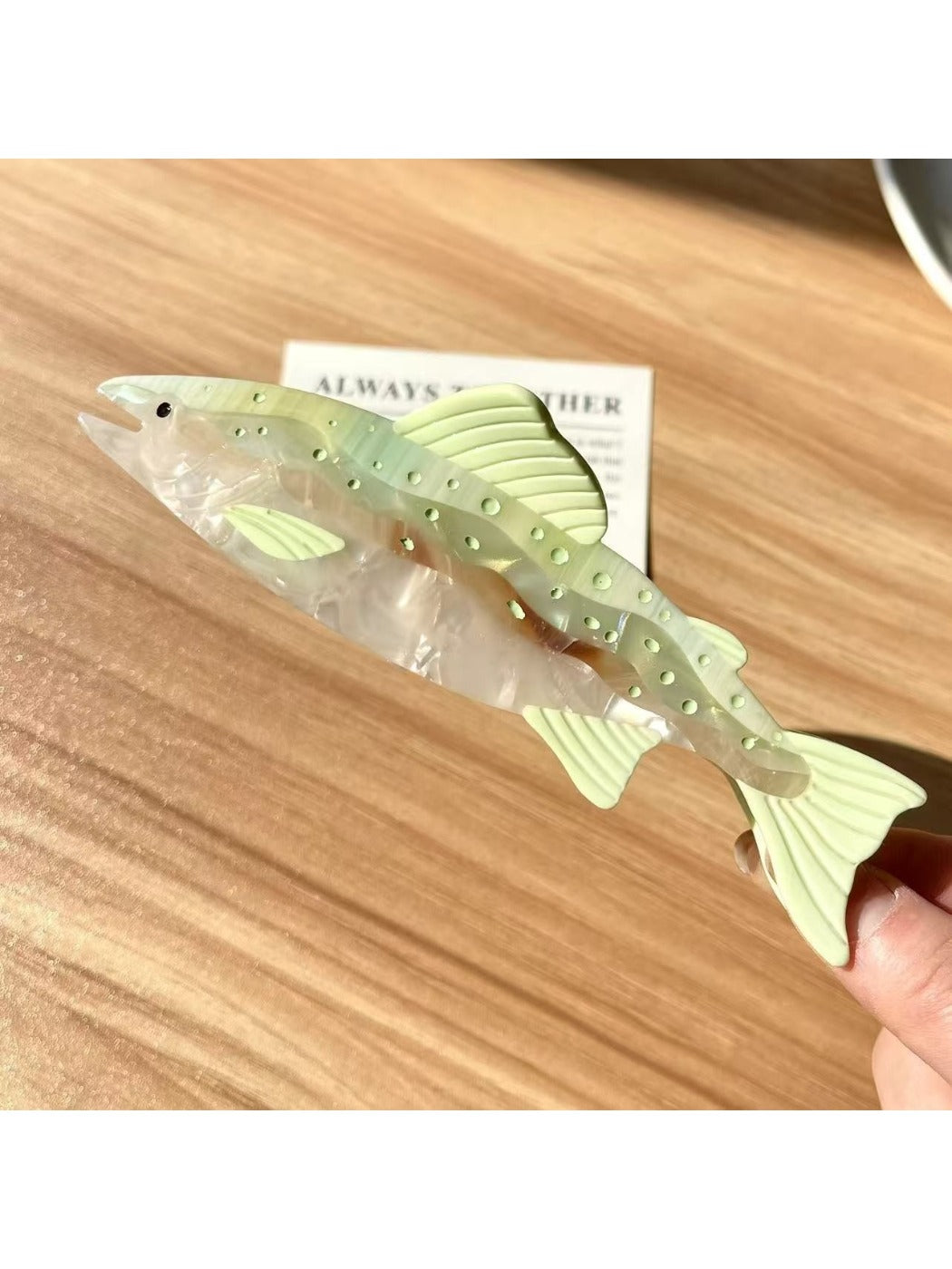 Beau salmon shaped hair claw clip with smooth glossy finish