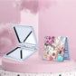 Mirroray - Cartoon Print Foldable PU Glass Compact Mirror
