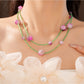 Nozari - Long Round Glass Bead Geometric Statement Necklace