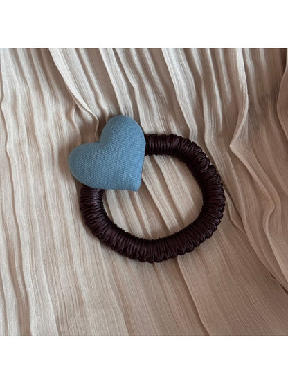 Gifty - Polyester Heart Detail Decorative Elastic Hair Tie