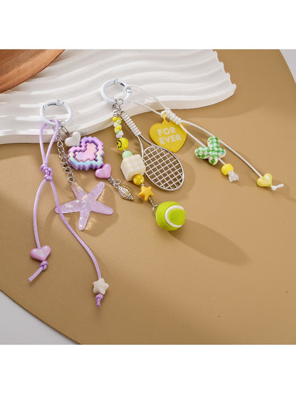 Keypus - Decorative Motif Beaded Handbag Accent Keychain