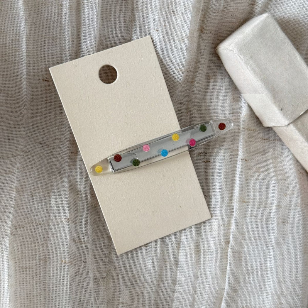 Beau - Plastic Alloy Transparent Polka Dot Hair Clip