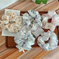 Gifty - Floral Bow Polyester Fabric Flower Scrunchie