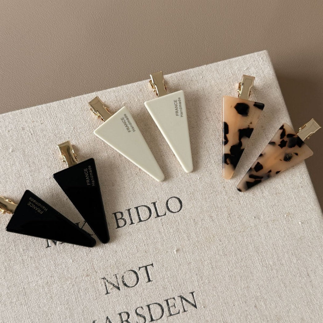 Beau - Geometric Triangle Acetate Alloy Hair Clip