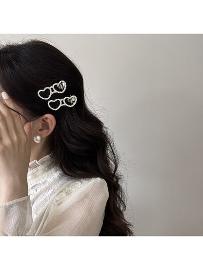 Beau - Rhinestone Eyeglasses Shape Alloy Hair Clip