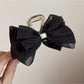Beau - Polka Dot Ribbon Bow Detail Hair Claw Clip