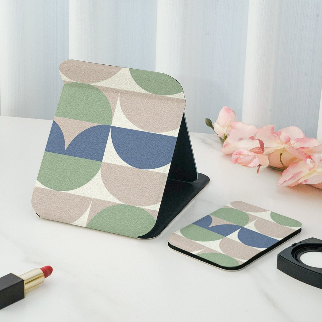 Mirroray - Geometric Double-Sided Print Folding Makeup Mirror