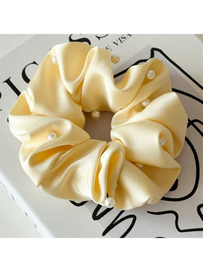 Gifty - Solid Color Satin Fabric Hair Ties