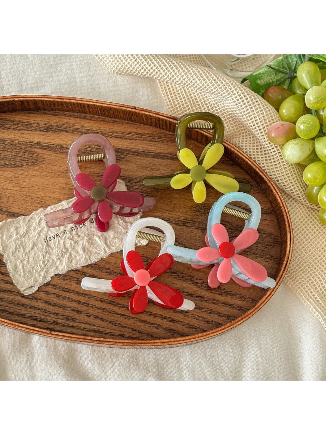 Beau - Petal Design PVC Alloy Women's Hair Claw Clip