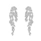 Earedge - Plated Leaf Tassel Statement Drop Earrings