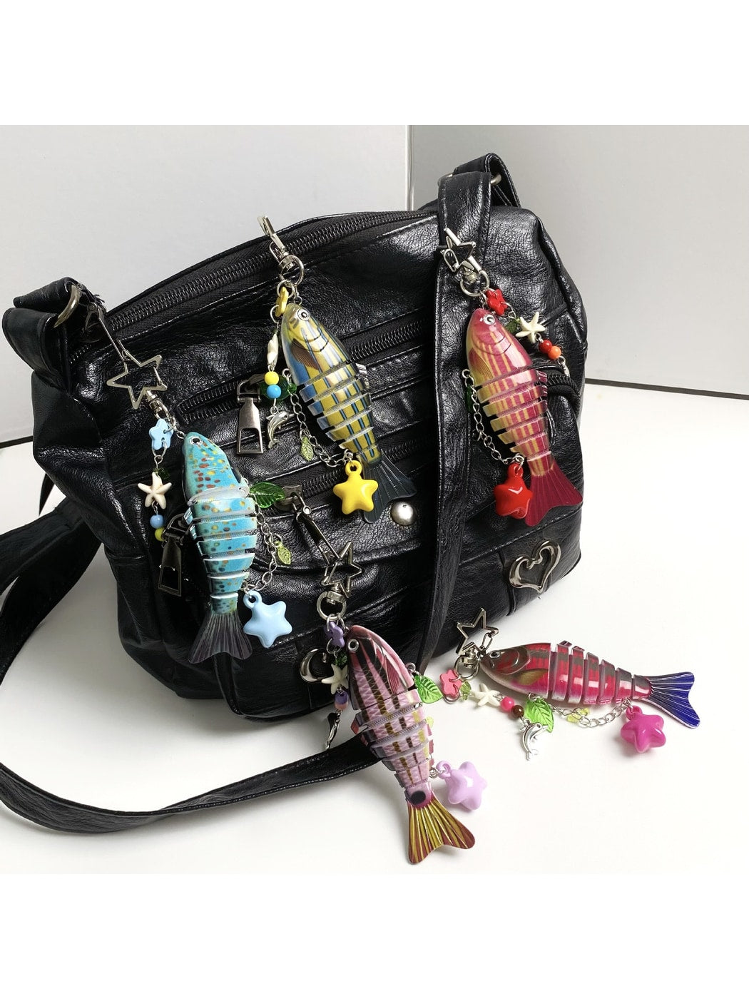Keypus - Alloy Plastic Fish Bag Hanging Charm Keychain