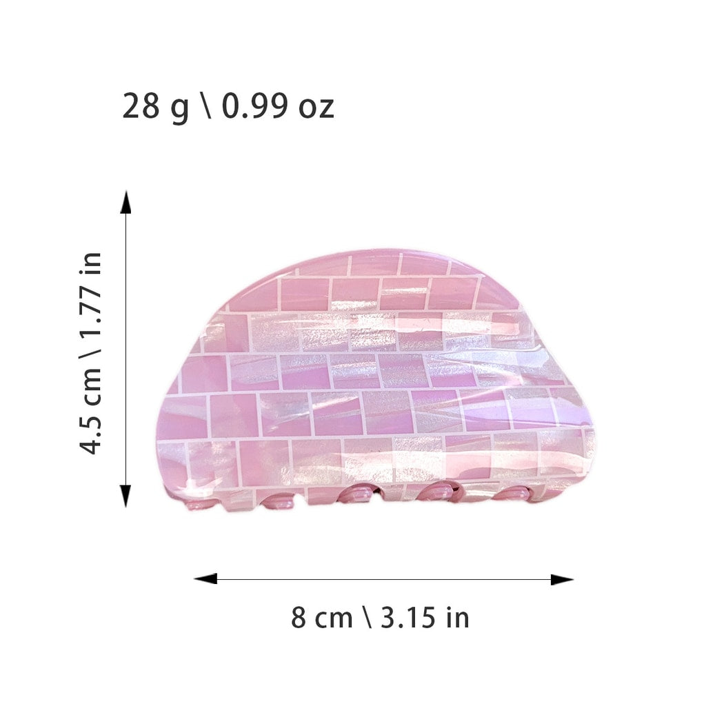 Beau - Plaid PVC Semi-Round Claw Hair Clip