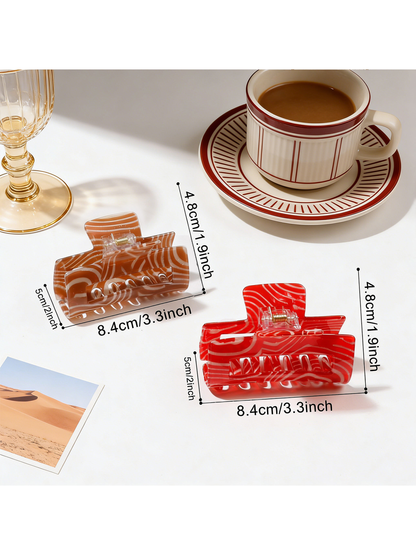 Beau - Rectangular Vintage Style Acrylic Claw Clip