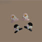 Beau mini hair claw clip with crisscross design in light beige color