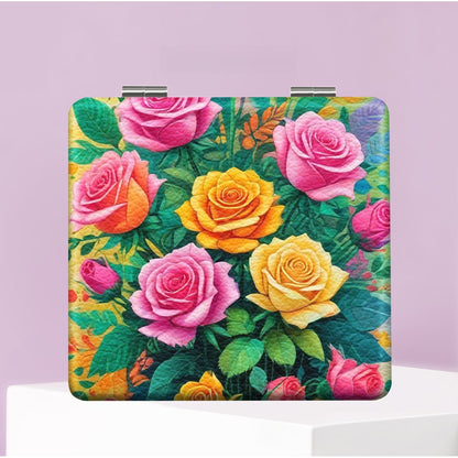 Mirroray - Rose Print Foldover Portable Makeup Mirror