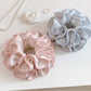 Gifty - Floral Ruffle Trim Polyester Ponytail Scrunchie