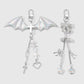 Keypus - Y2K Silver Tone Cross and Bow Keychain