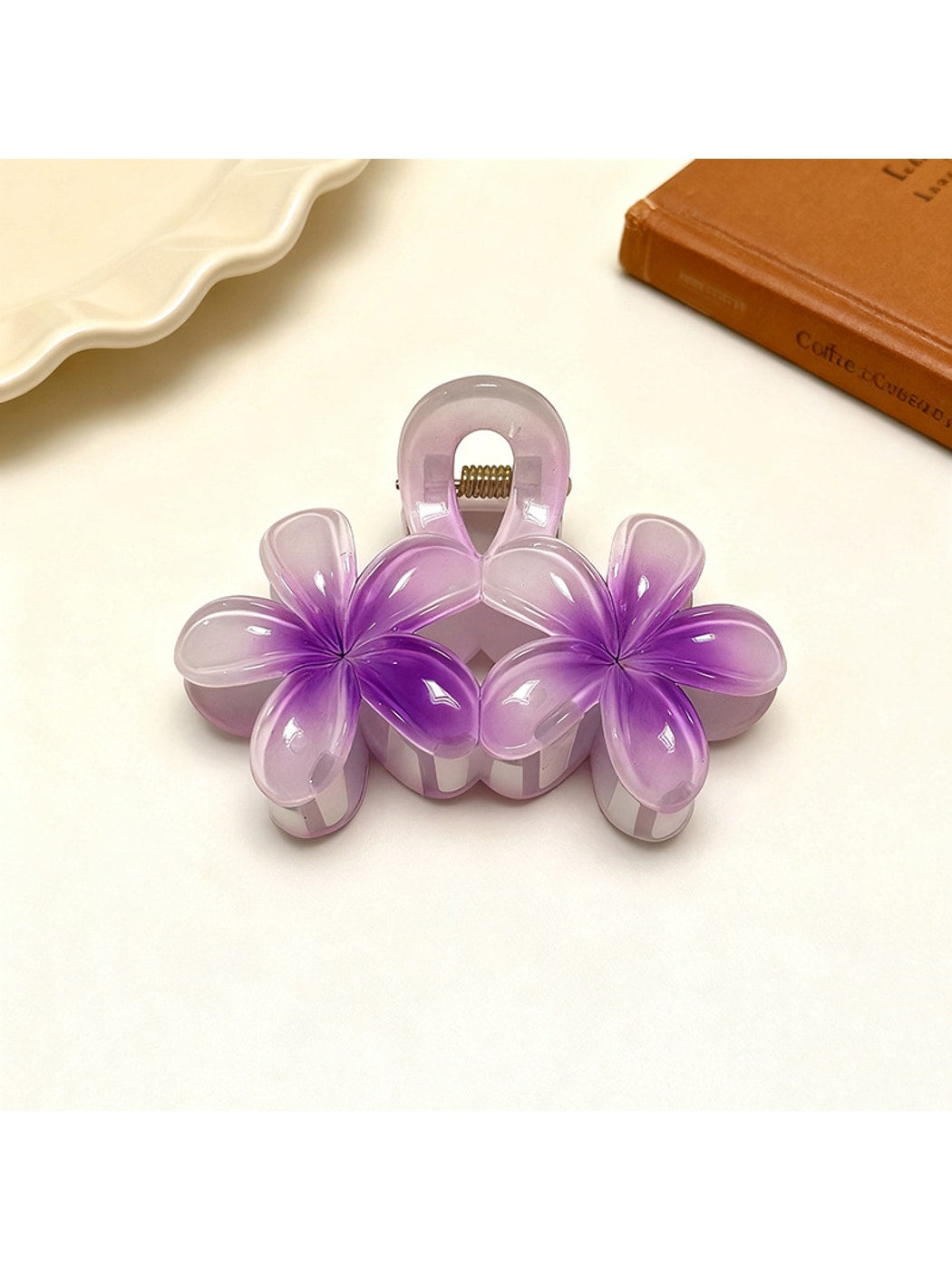 Beau - Sweet Floral Double Bloom Hair Claw Clip