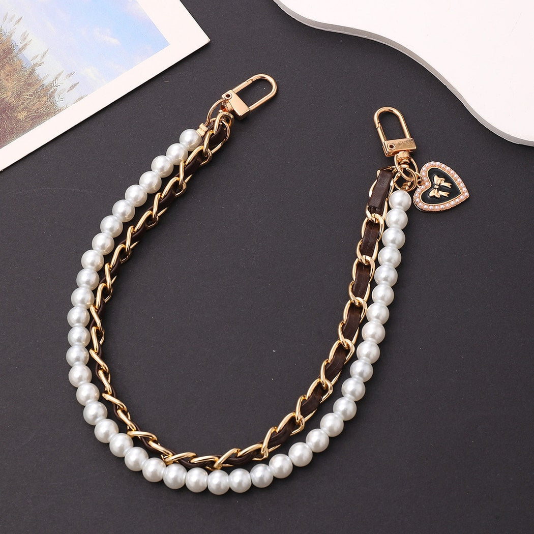Keypus - Double Chain Style Heart Pendant Bag Charm