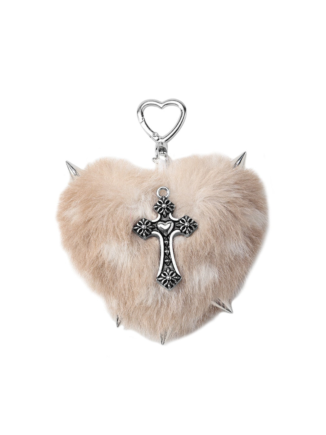 Keypus - Y2K Leopard Heart Cross Bag Charm Keychain