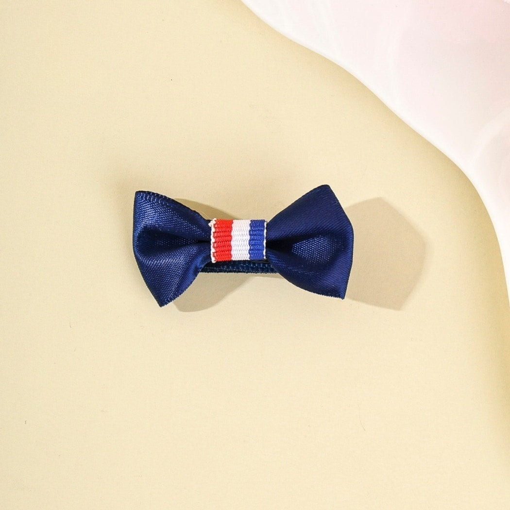 Beau - Cute Striped Bow Design Hair Clip