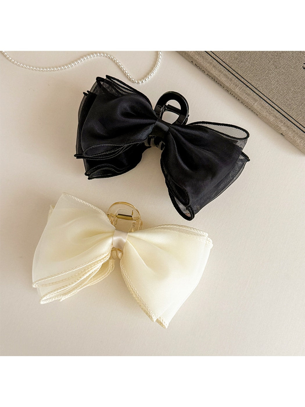 Beau - Sweet Style Mesh Bow Decorative Claw Clip