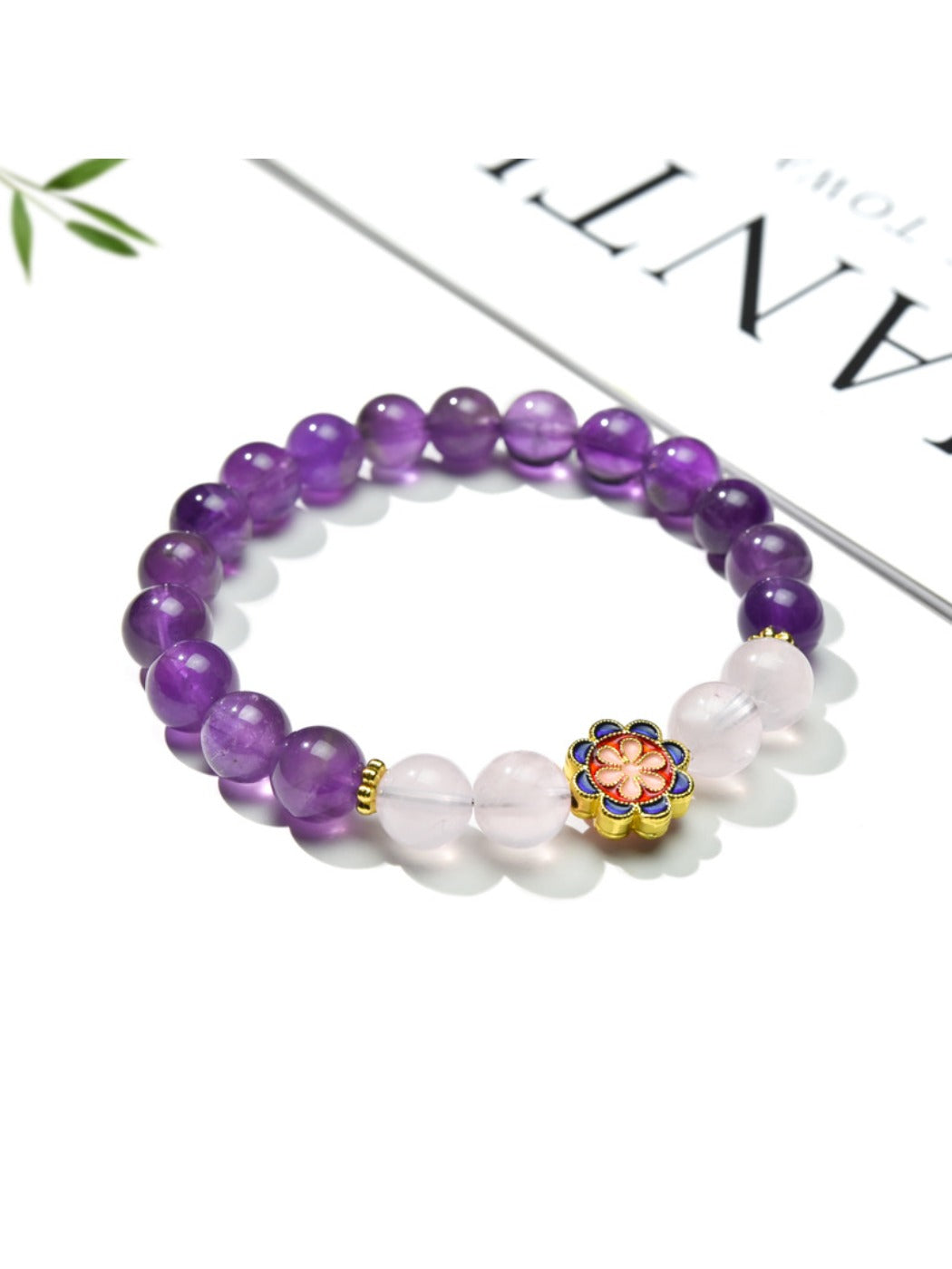 Lovra bracelet worn on wrist highlighting vintage floral design and bead arrangement