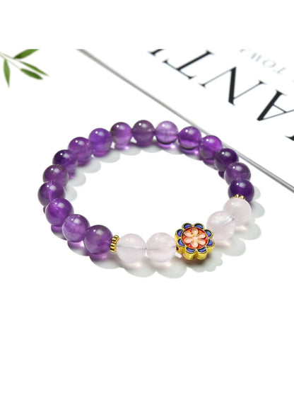 Lovra bracelet worn on wrist highlighting vintage floral design and bead arrangement