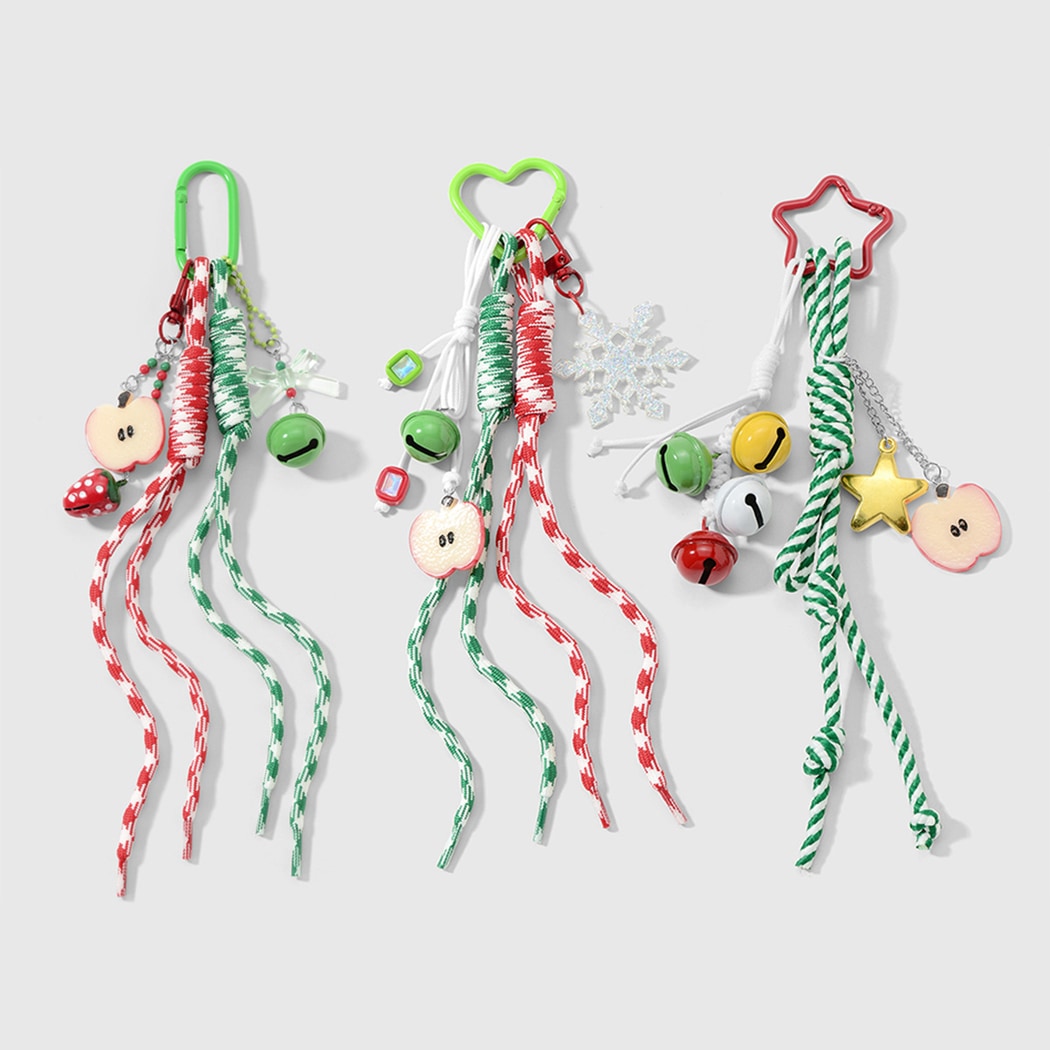 Keypus - Christmas Bell and Apple Charm Keychain