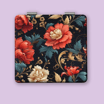 Mirroray - Foldable Floral Pattern Portable Makeup Mirror