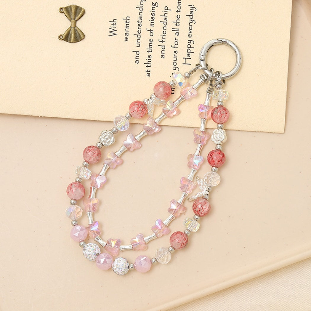 Keypus - Double Chain Beaded Butterfly Keychain