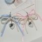 Keypus - Beaded Bow Heart Pendant Bag Charm Keychain