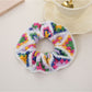 Gifty - Chunky Knit Scrunchie with Floral Design Hair Ties