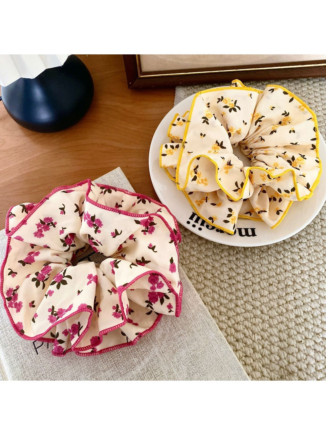 Gifty - Floral Print Double Layer Scrunchie Sweet