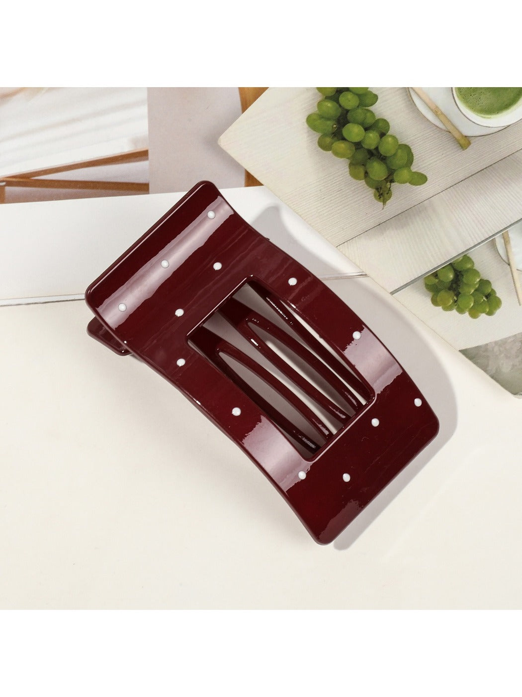 Beau - Stylish Wine Red Hair Claw Clips
