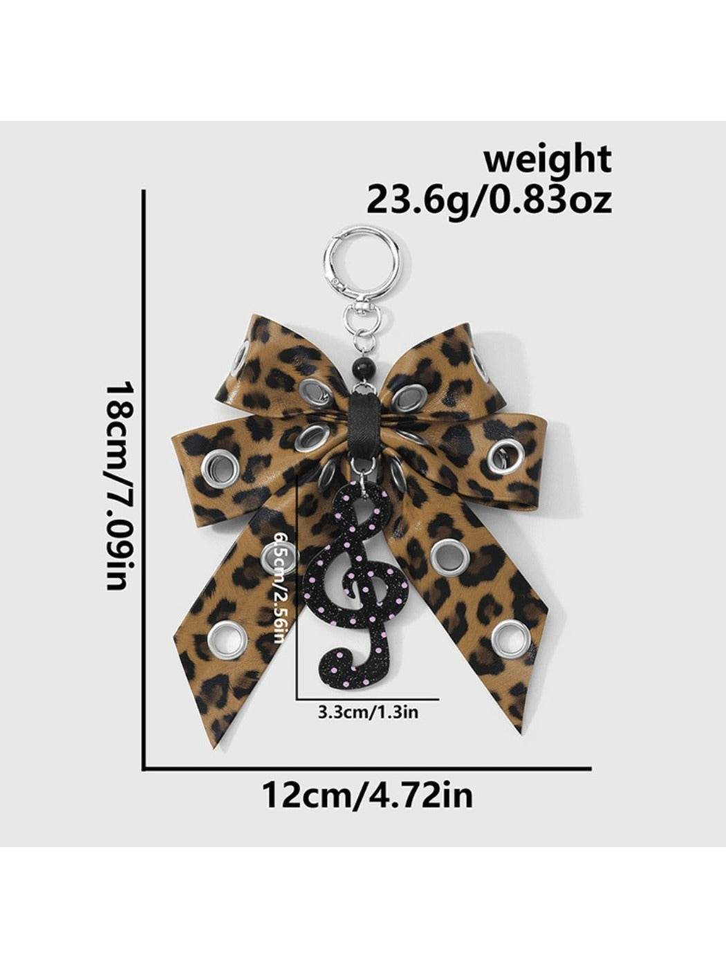 Keypus - Y2K Leopard Print Bow Dangle Bag Charm Keychain