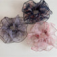 Gifty - Floral Print Irregular Sheer Hair Scrunchie