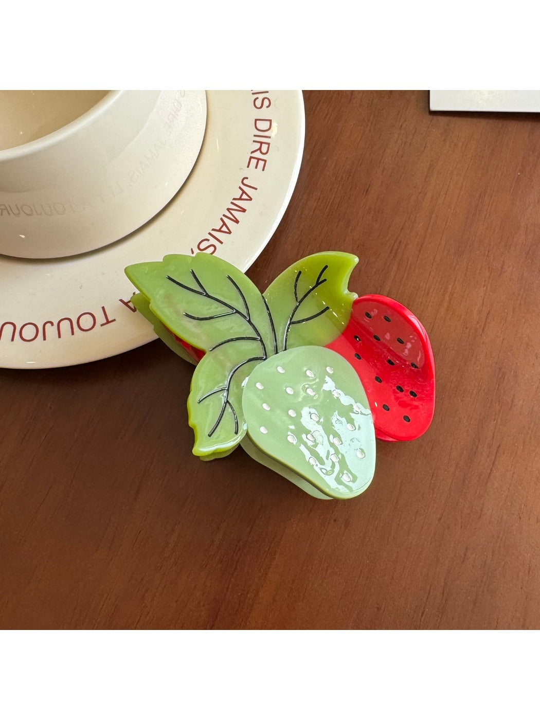 Beau - Cartoon Strawberry-shaped Acetate Hairpin