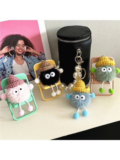 Keypus - Adorable Pompom Bag Charm Keychain