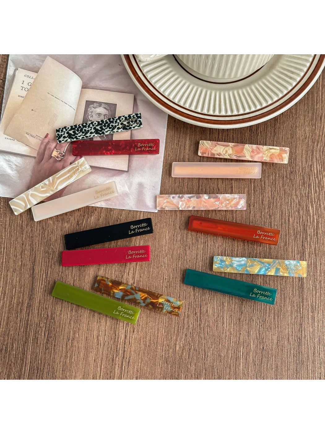 Beau - Simple Short Bar PVC Side Hair Clip Set