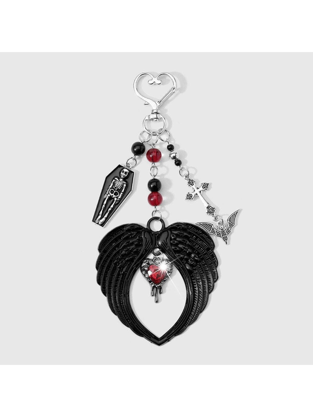 Keypus - Y2K Gothic Bat Coffin Wing Heart Keychain