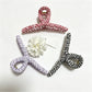 Beau colorful plaid fabric wrapped claw clip shown from front angle