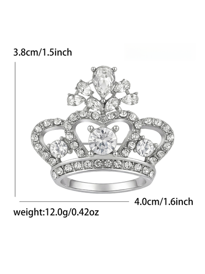 Brovia - Rhinestone Crown Alloy Fashion Brooch