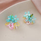 Earedge flower cluster earrings with vibrant beads arranged in floral shape