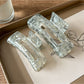Beau - Silver Grey Square Hair Claw Clip