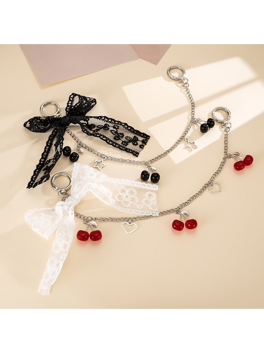 Keypus - Lace Bow Pendant Chain Phone Strap Keychain
