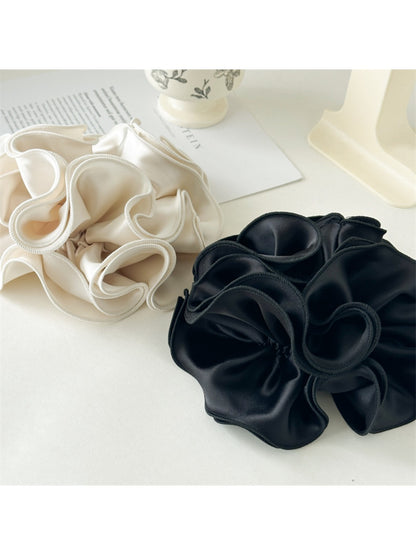 Gifty - Lace Trim Satin Scrunchie Hair Tie