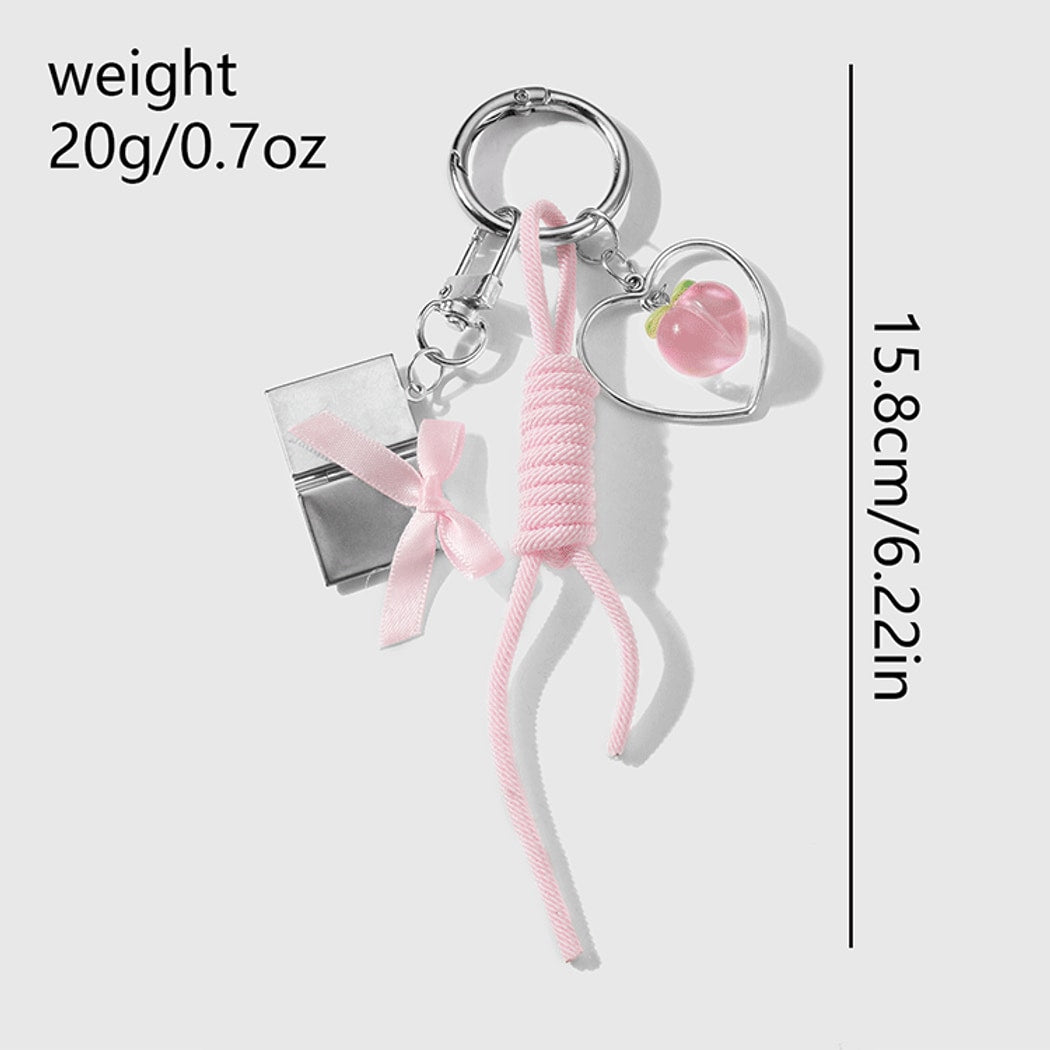 Keypus - Y2K Pink Peach Heart Accent Keychain