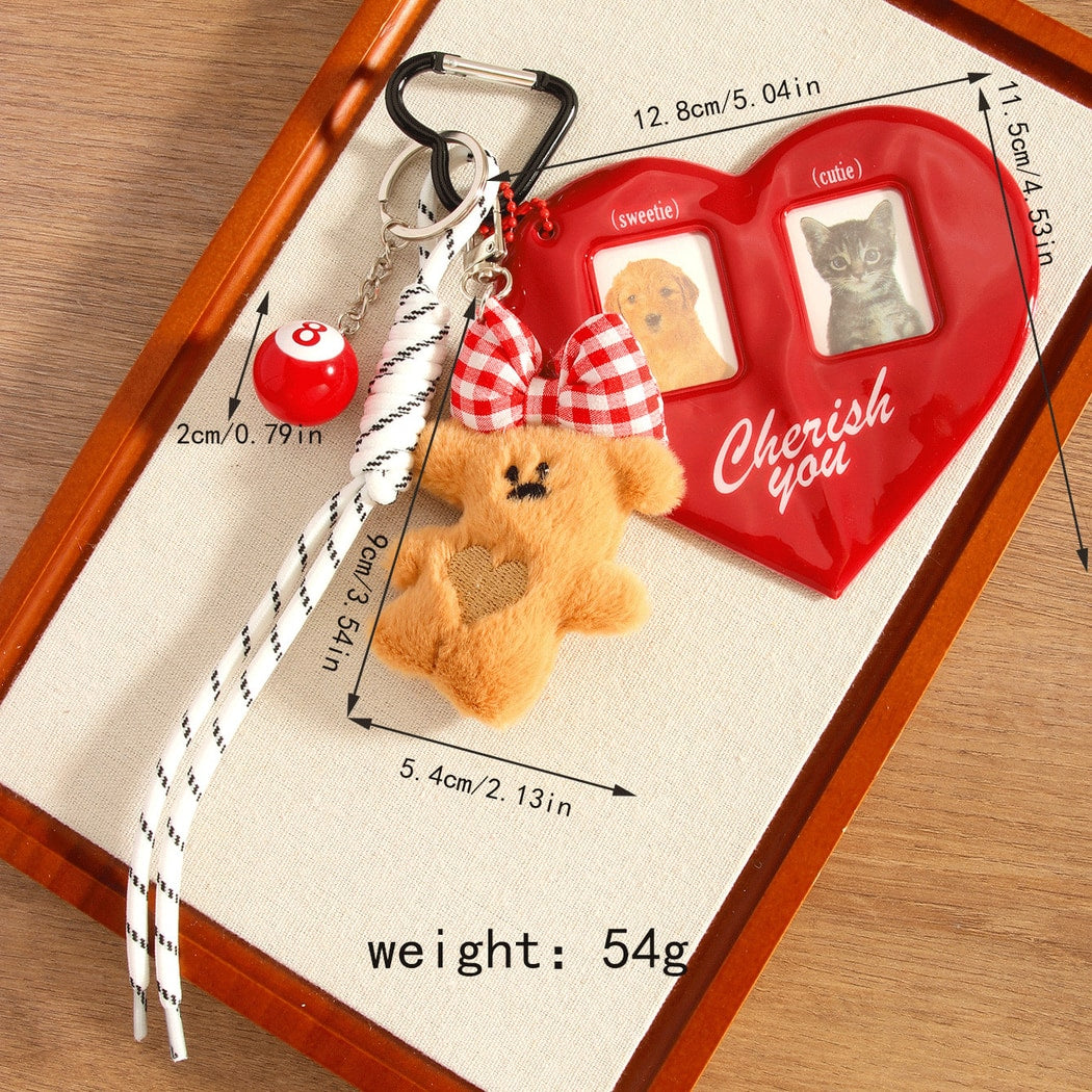 Keypus - Plush Bear Heart Bag Pendant Keychain