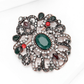Brovia - Vintage Flower Rhinestone Accent Alloy Brooch